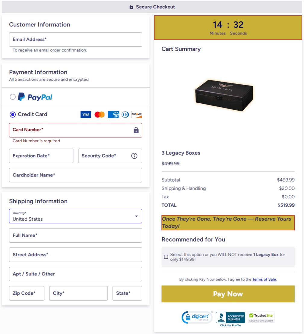 Legacy Box Checkout